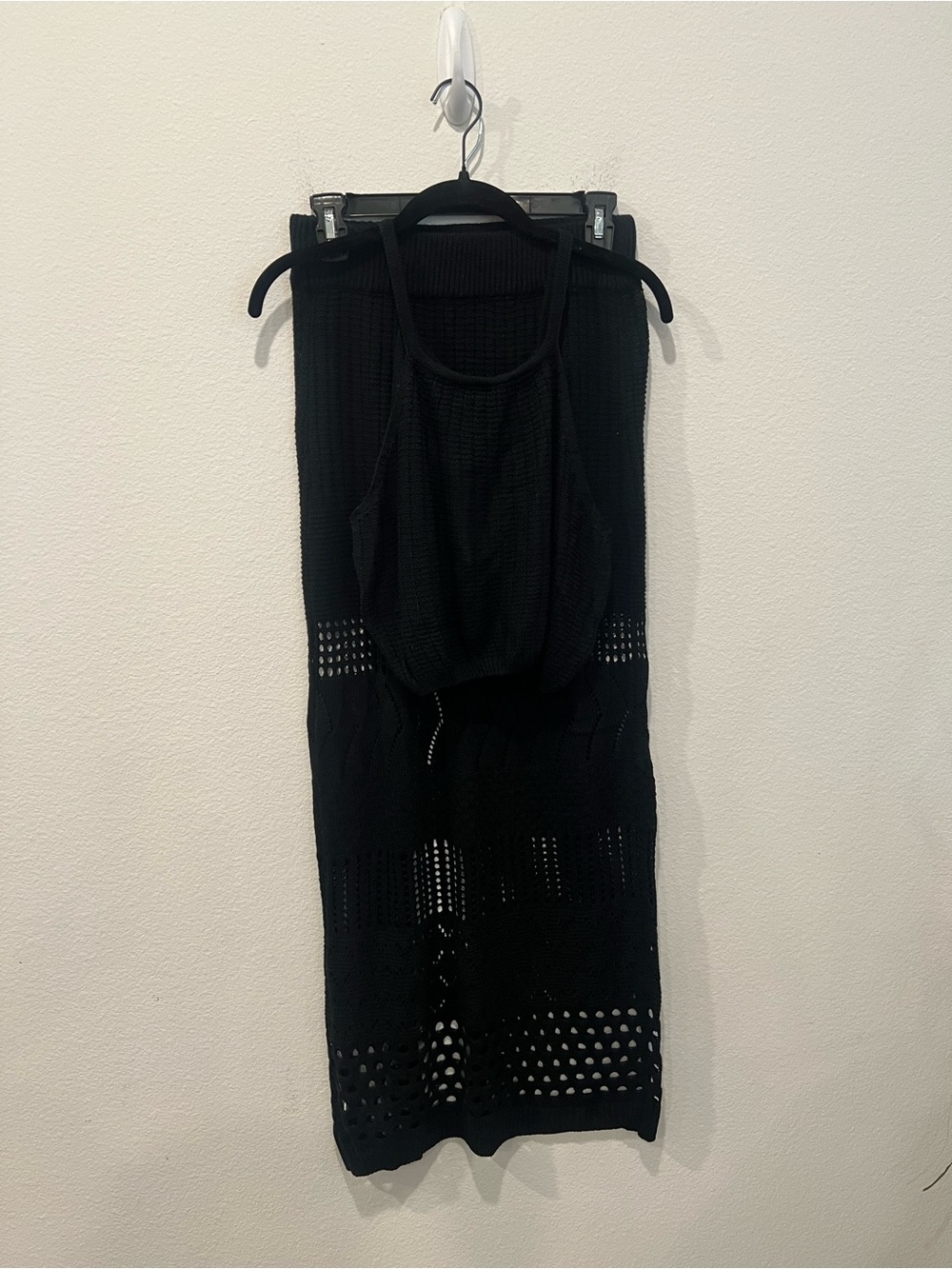 Black Knit 2 piece Sleeveless set